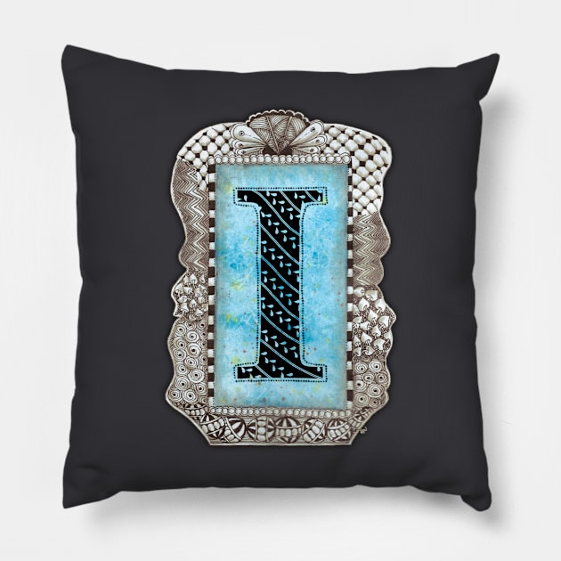 Tangled Eye Catching I Initial Pillow by donna.norton.520