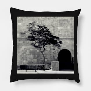 Bicycle, Tree and Doorway Pillow