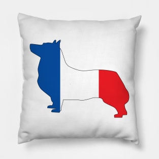 Swedish Vallhund France Flag Filled Pillow