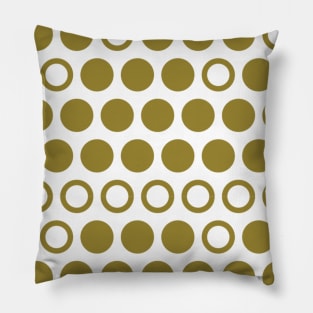 Gold White Mid Century Modern Print Pattern MOD Pillow