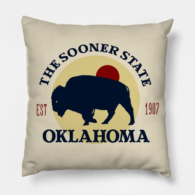 Oklahoma, Sooner State Pillow by TaliDe
