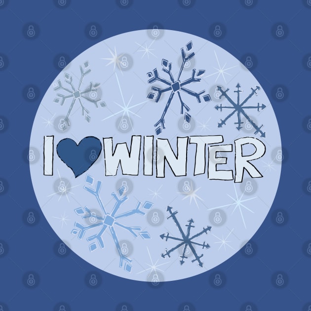 I Heart Winter Illustrated Text with snowflakes by Angel Dawn Design