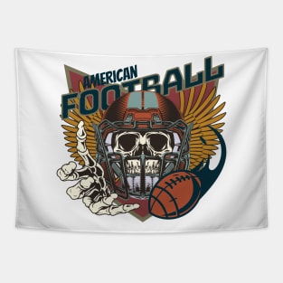 American football helmet skull badge Tapestry