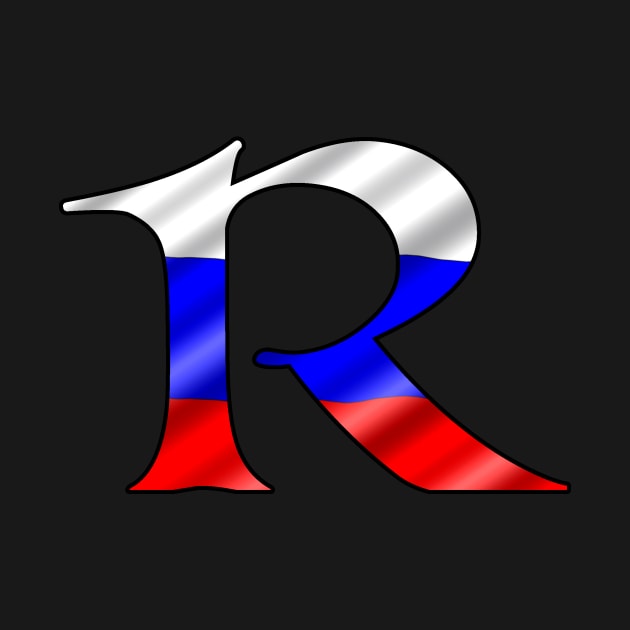 Russia Rissian flag R by Monstershirts