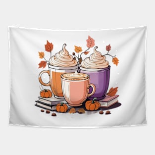 Pumpkin spice fall vibe pattern Tapestry