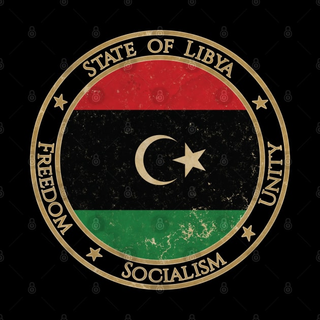 Vintage State of Libya Africa African Flag by DragonXX