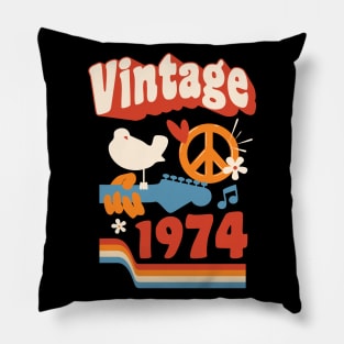 Vintage 1974 - Woodstock Style Pillow