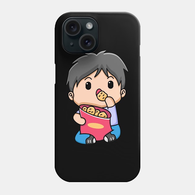 eating snack Phone Case by BarnawiMT