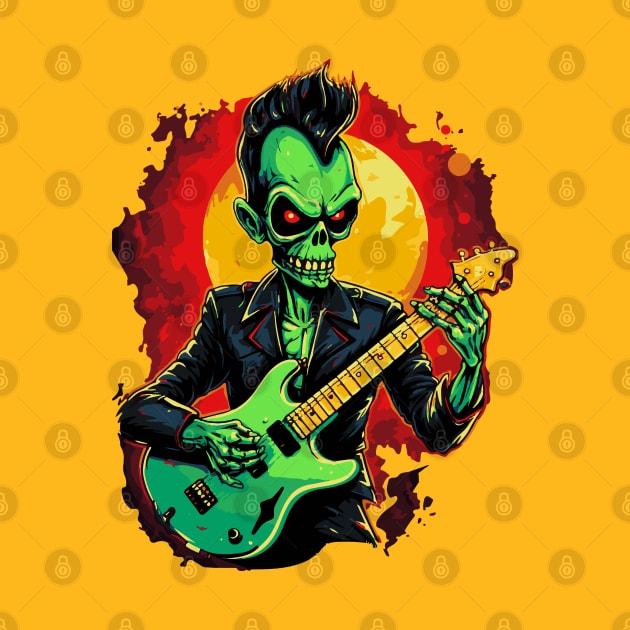 Rock music alien. Psychobilly Alien. by tatadonets