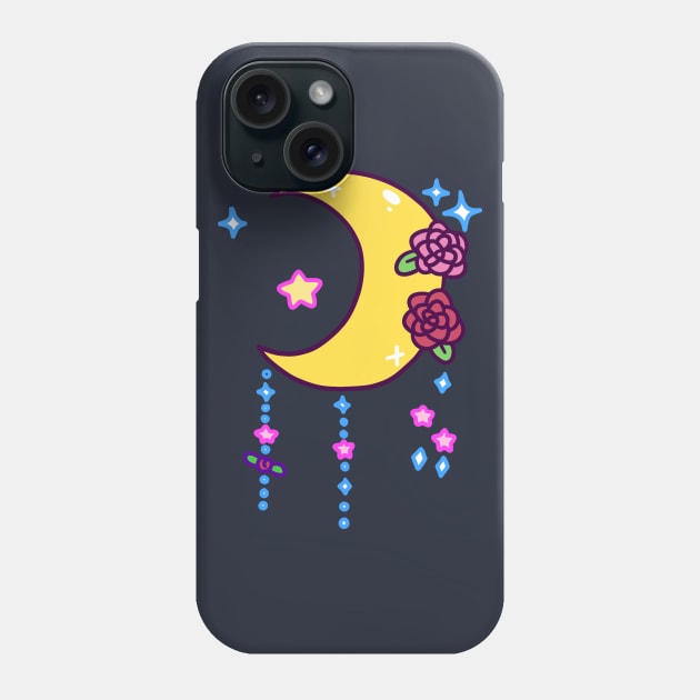 Flowery Crescent Moon Phone Case by saradaboru