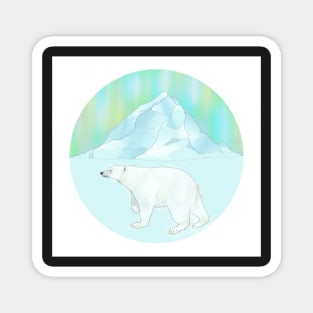 Northern Lights Polar Bear Magnet