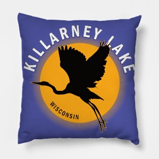 Killarney Lake in Wisconsin Heron Sunrise Pillow