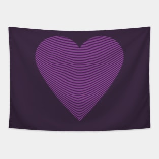 Stripes heart Art Design Purple Tapestry