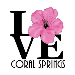 LOVE Coral Springs Pink Hibiscus T-Shirt