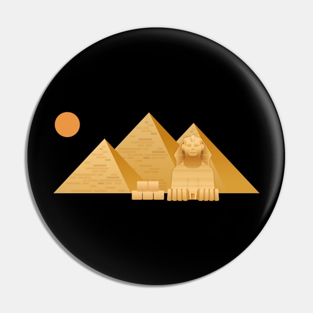 The pyramids Egypt T-shirt Pin by mohamadbaradai