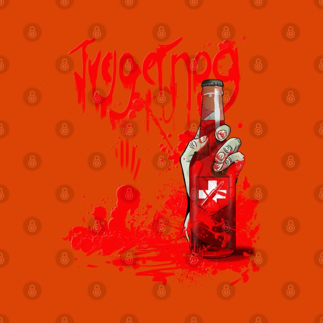 Zombie Hand Bloodied Juggernog on Orange by LANStudios