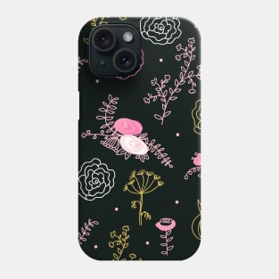 Elegance Seamless pattern with flowers Phone Case