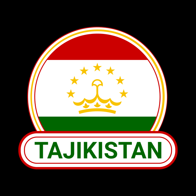 Tajikistan Country Badge - Tajikistan Flag by Yesteeyear