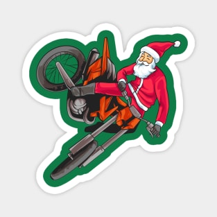 Dirt Bike Motocross Freestyle Santa Christmas Magnet