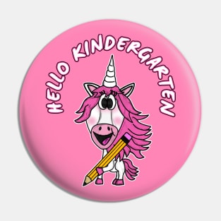 Hello Kindergarten Unicorn First Day Of School Pin