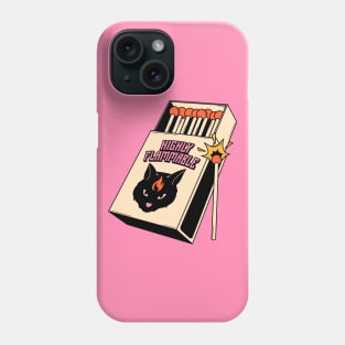 Highly Flammable Black Cat in pink Phone Case