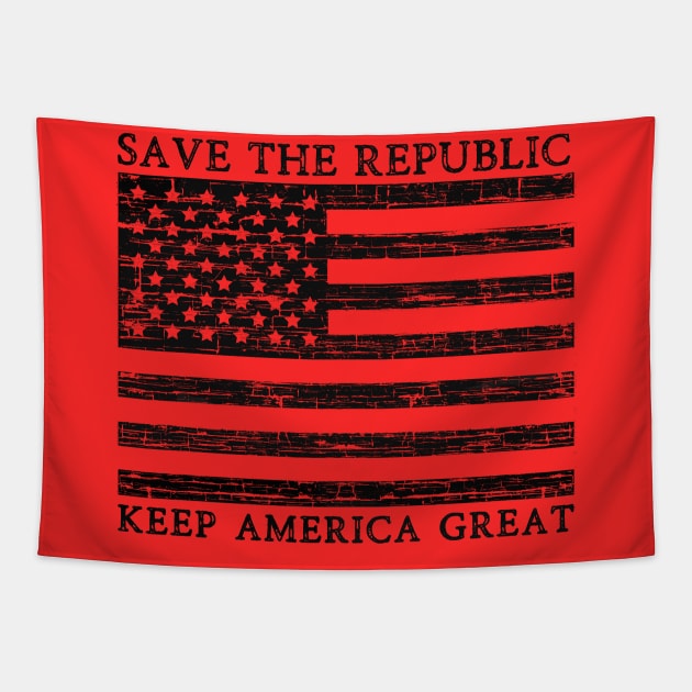 Save the Republic (Black) Tapestry by The Good Message Store