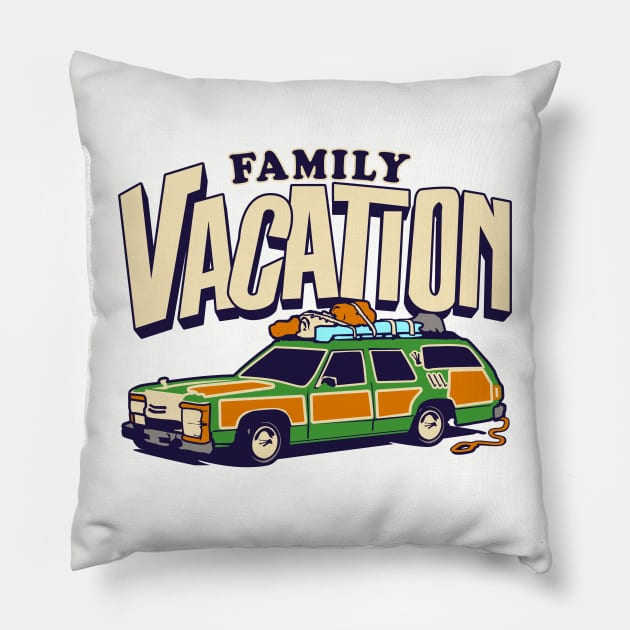 Roadtrip! Family Vacation Shirts for the whole family with Griswold Station Wagon Pillow by ChattanoogaTshirt