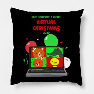 Merry Virtual Christmas Online Party Time! Pillow