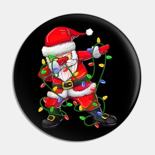 Dabbing Santa Christmas Tree Lights Pin