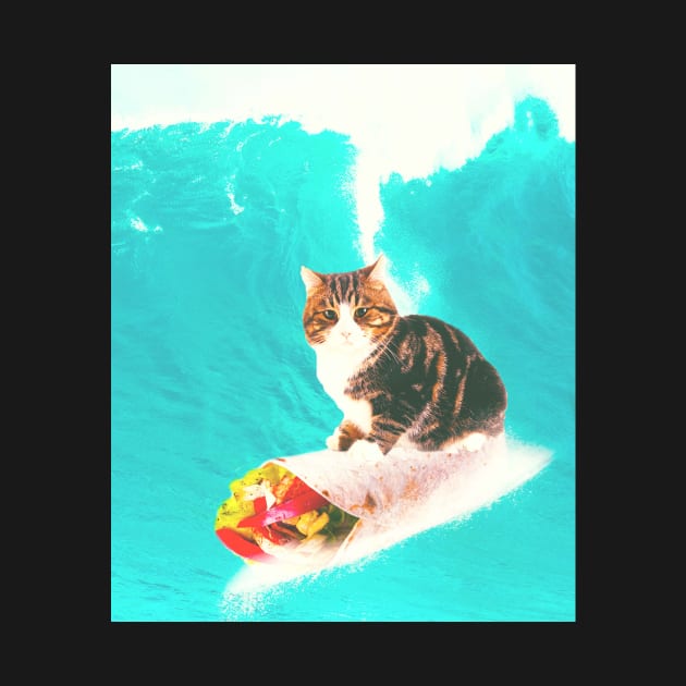 Kitty Cat Surfing Burrito by Random Galaxy