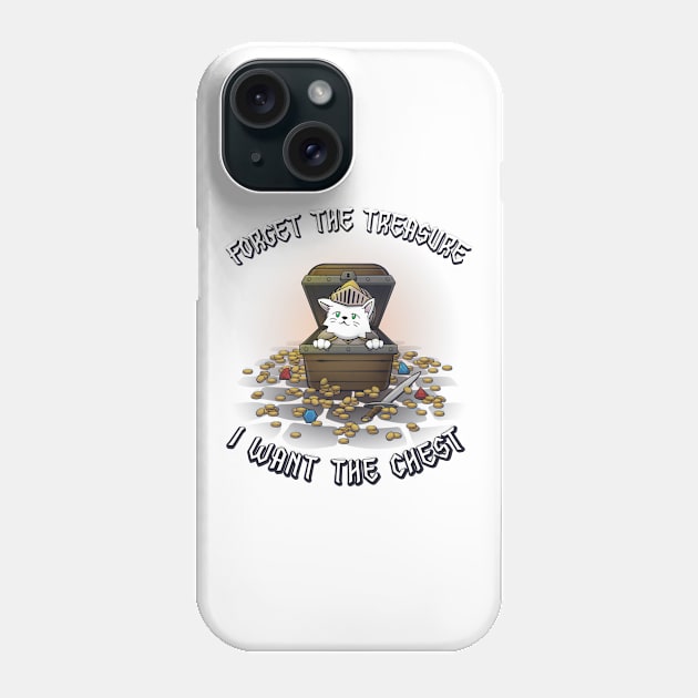 Cat Knight in Treasure Chest Phone Case by Wolfkin Design