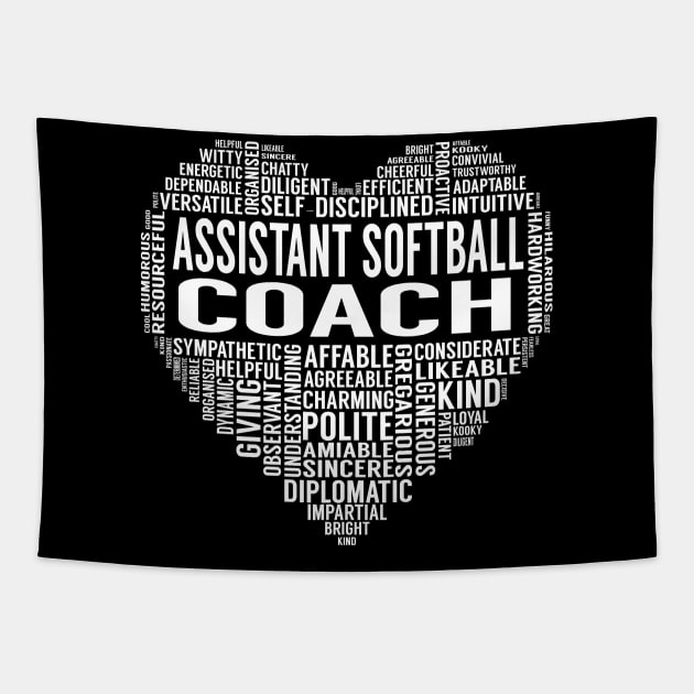 Assistant Softball Coach Heart Tapestry by LotusTee