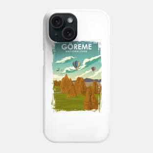 Goreme Minimal Retro National Park Travel Poster Turkey Phone Case