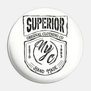 Superior nyc varsity typography Pin