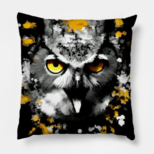 Owl with orange eyes Pillow