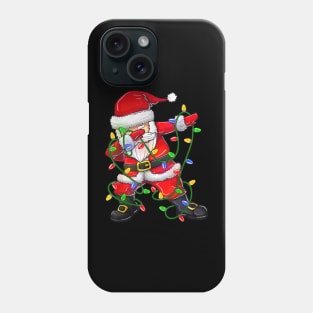 Dabbing Santa Christmas Tree Lights Phone Case