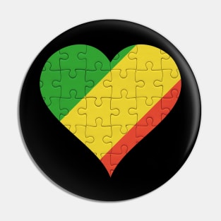 Congon Jigsaw Puzzle Heart Design - Gift for Congon With Republic Of The Congo Roots Pin