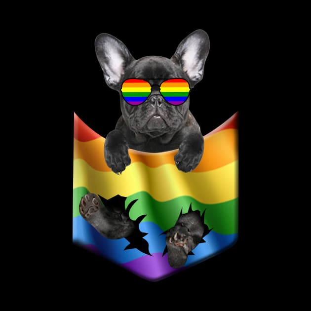 French Bulldog In Pocket LGBT Pride Flag For Dog Lovers by Terryeare