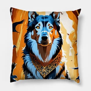 Gray Canine Adventure 2024 Pillow