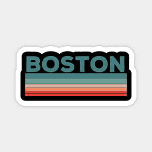 Boston massachusetts Retro Vintage 70s 80s Design Magnet