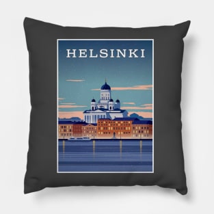 Helsinki Finland Waterfront Harbor Waterfront Scene Print Pillow