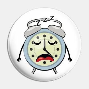 Sleeping Alarm Clock - Funny Illustration Pin