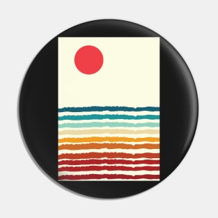 Abstract Minimalist Retro Sea Shore Sunset Beach Landscape Graphic Illustration Pin