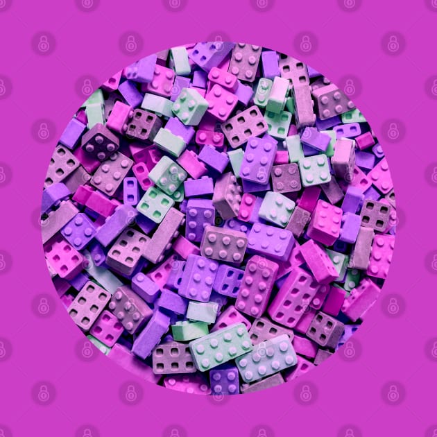 Purple and Pink Colorful Candy Building Blocks and Bricks Photograph by love-fi