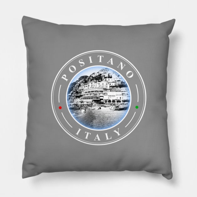 Positano Italy - circular design Pillow by AnturoDesign