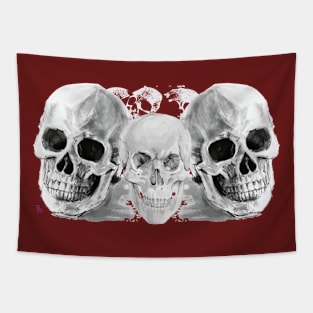 Skulls black&white Tapestry