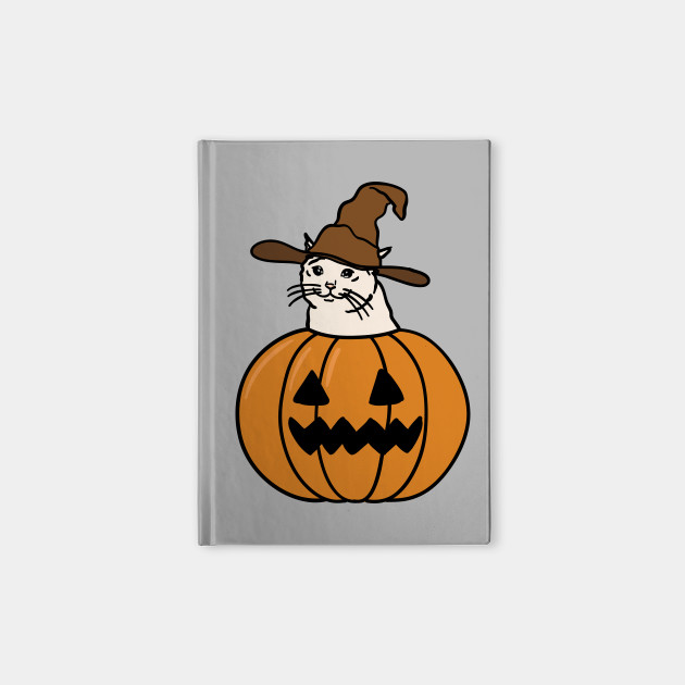 Crying Cat Meme In A Halloween Pumpkin Crying Cat Notebook Teepublic