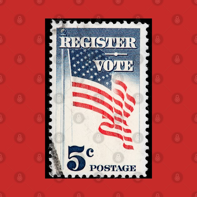 Vintage Stamp - To register and Vote Image by Handy Unicorn