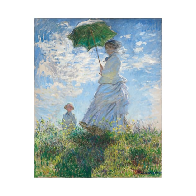 Claude Monet- Woman with a Parasol – Madame Monet and Her Son by SybaDesign