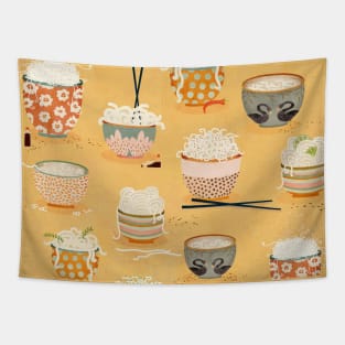 Oodles of noodles yellow Tapestry